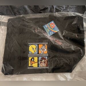 Looney Tunes Black Character Panel Tote Bag